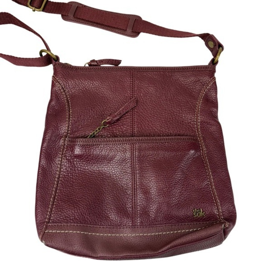 The Sak Wine Pebbled Leather Crossbody Bag